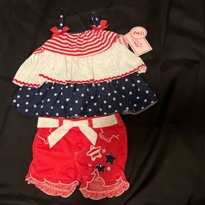 TODDLER 2T Red white and blue 2pc